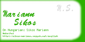 mariann sikos business card